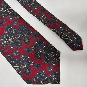 GIADA FIRENZE SILK TIE BURGUNDY GREEN BLUE CLASSIC PAISLEY ITALY SMOOTH 4"